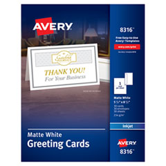 HALF-FOLD GREETING CARDS 5
1/2&quot; X 8 1/2&quot; MATTE WHITE
(30SHTS/PK)