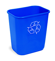 28 QT RECTANGULAR RECYCLE WASTE RECEPTACLE - BLUE
