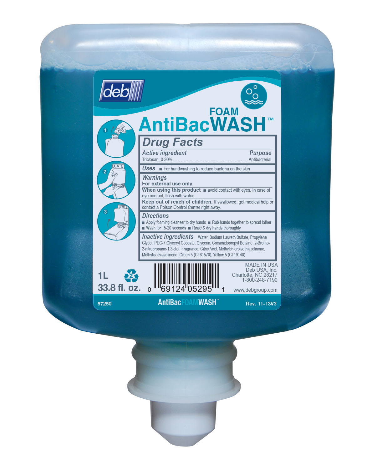 DEB AERO GREEN ANTIBACTERIAL FOAM SOAP (8/1L) WEST FLORIDA SUPPLY