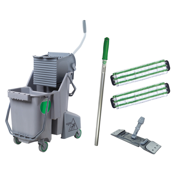 DESK &amp; TABLE CLEANING KIT- 
INCLDS BUCKET, MOP HOLDER, 
HANDLE &amp; MICROMOPS