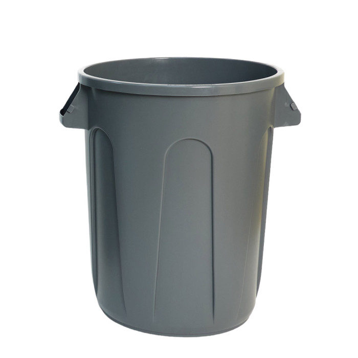 32 GALLON, ROUND WASTE  RECEPTACLE, GRAY (6/CS)