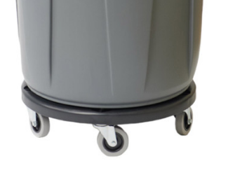 UNIVERSAL DOLLY FOR ROUND  WASTE RECEPTACLES, BLACK 