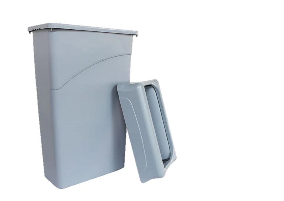 23 GAL SLIM RECTANGULAR WASTE RECEPTACLE - GREY 