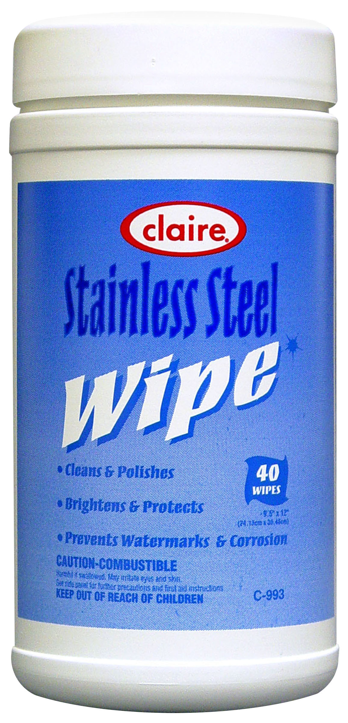 WIPES - STAINLESS STEEL CLEANER (6/40SHT)