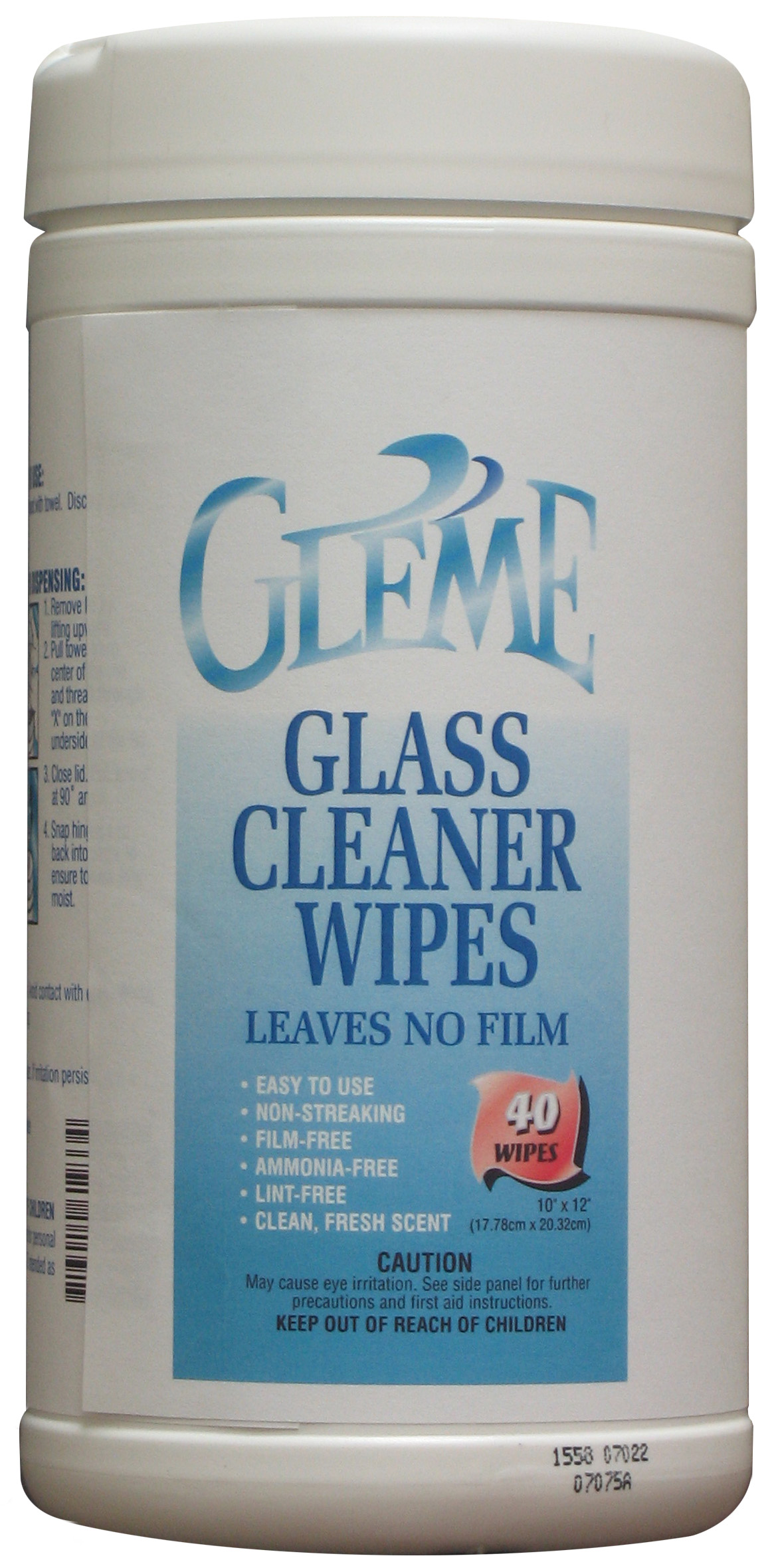 GLEME GLASS CLEANER WIPE (6/40)