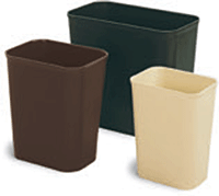 U.L. APPROVED FIRE RESISTANT 27 QT WASTE RECEPTACLE - BROWN