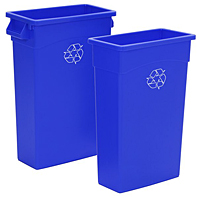 23 GAL WALL HUGGER RECYCLE WASTE RECEPTACLE - BLUE