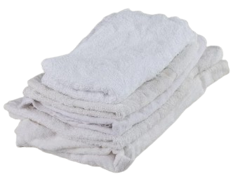 RAGS WHITE TERRY TOWEL PIECES  #10 TYPE A (10LBS/CS)