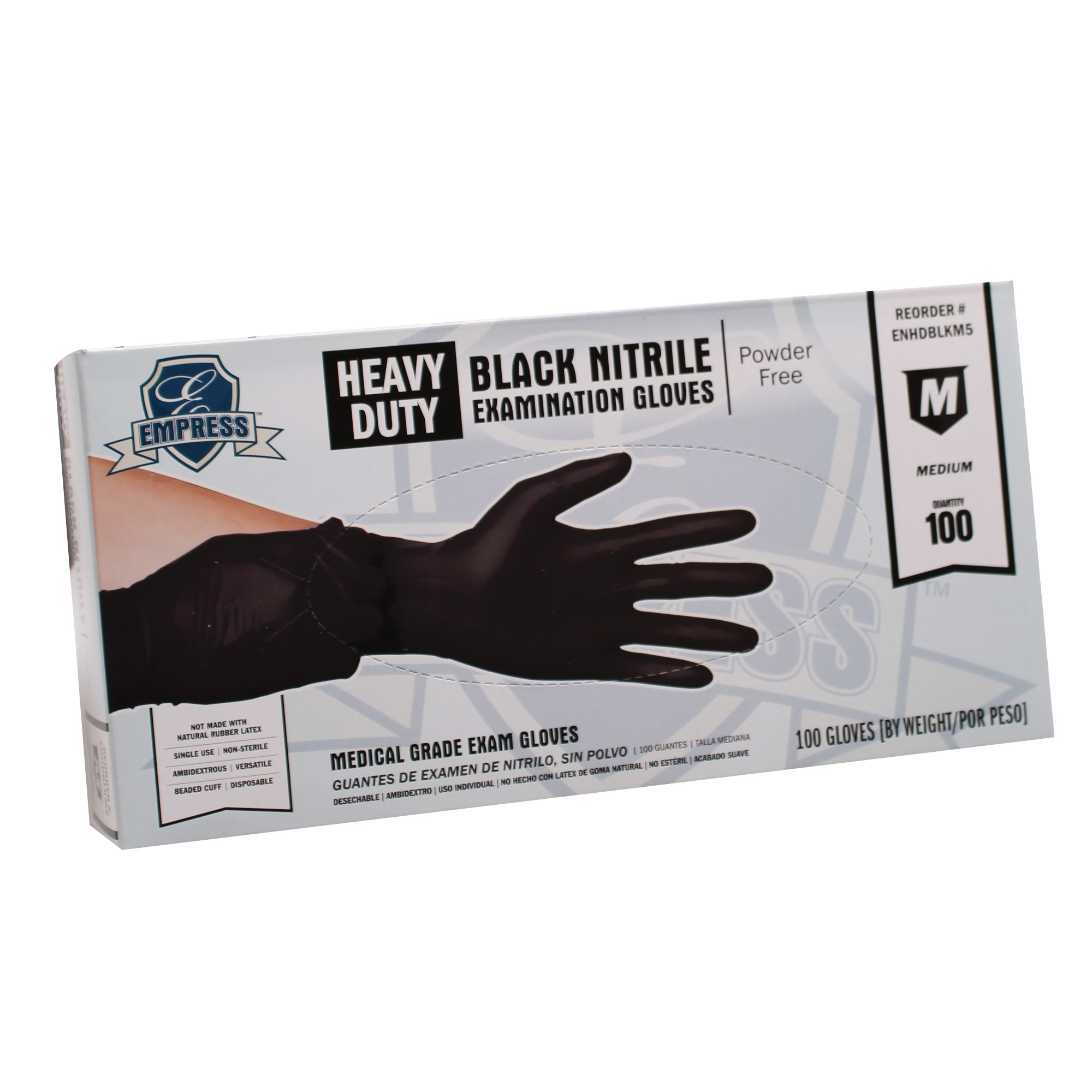EMPRESS HD NITRILE 5MIL MED DISP. GLOVES - BLACK (10BX/CS)