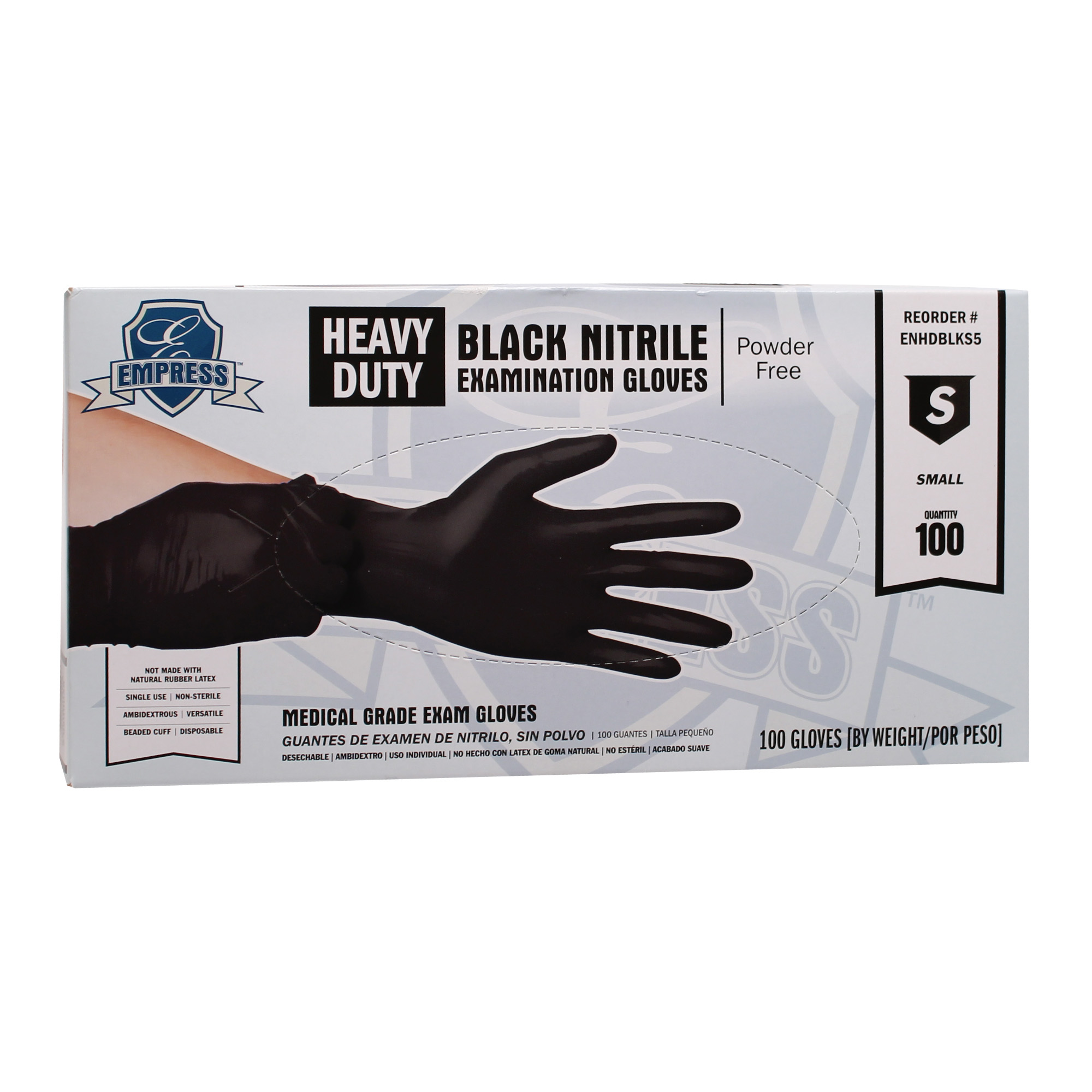 EMPRESS HD NITRILE 5MIL SM DISP. GLOVES - BLACK (10BX/CS)