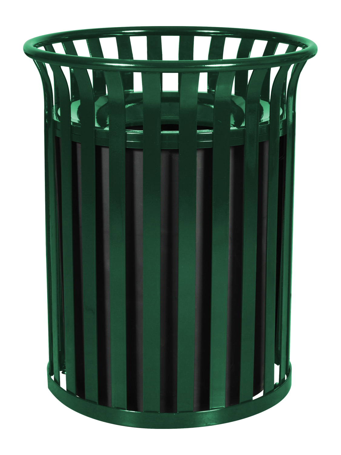 36 GAL STREETSCAPE OUTDOOR TRASH RECEPTACLE - GREEN