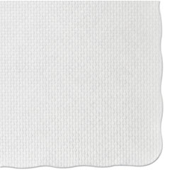 PLACEMAT 10X14 KNURL EMBOSSED  SURFACE SCALLOPED EDGE - WHITE 