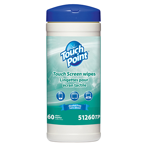 TOUCH POINT GLASS WIPES 
50WIPES/CANISTER 
(12CANISTER/CS)