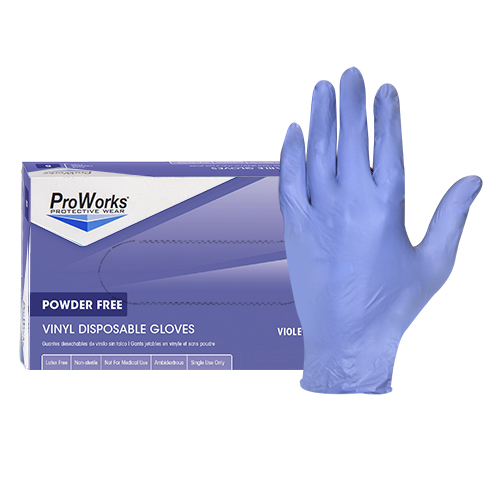 GLOVES DISP. VINYL, NITRILE  BLEND POWDER FREE LRG- VIOLET 