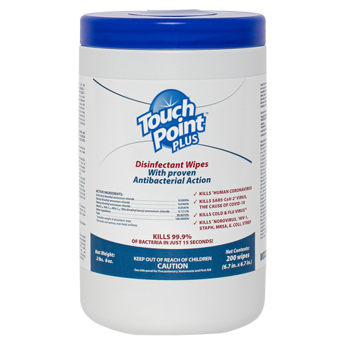 TOUCHPOINT PLUS DISINFECTANT  WIPES, 200 WIPES (6/CS)
