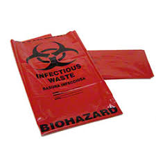 24X32 INFECTIOUS WASTE LINER &quot;BIO-HAZARD&quot; PRINTED - RED