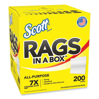 SCOTT RAGS IN A BOX, POP-UP  BOX, 12X9 - WHITE (200/BX)
