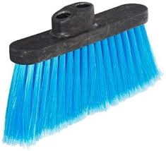 DUO SWEEP BROOM HEAD ONLY - BLUE W/ 4&quot; TRIM