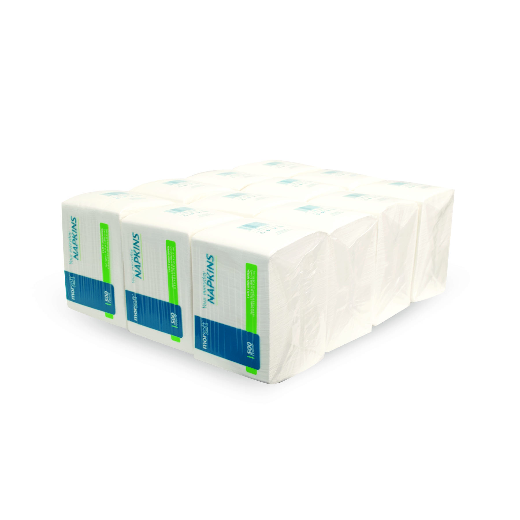 MORCON 11.8&quot; X 11.8&quot; LUNCH  NAPKIN 1PLY - WHITE (12/500)