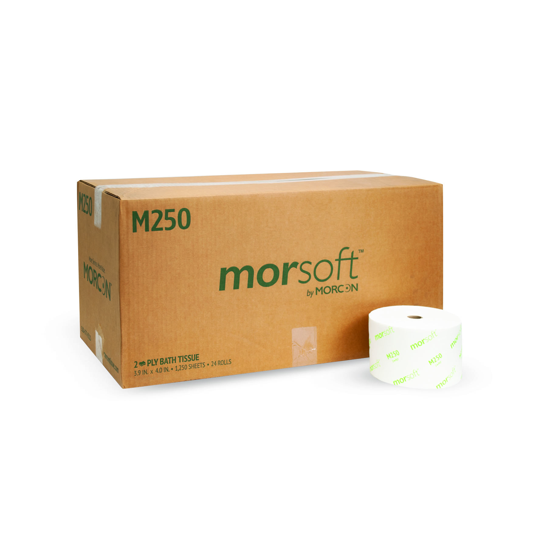 MORCON MORSOFT BATH TISSUE  2PLY 3.9"X3.75" 1250SHT - 