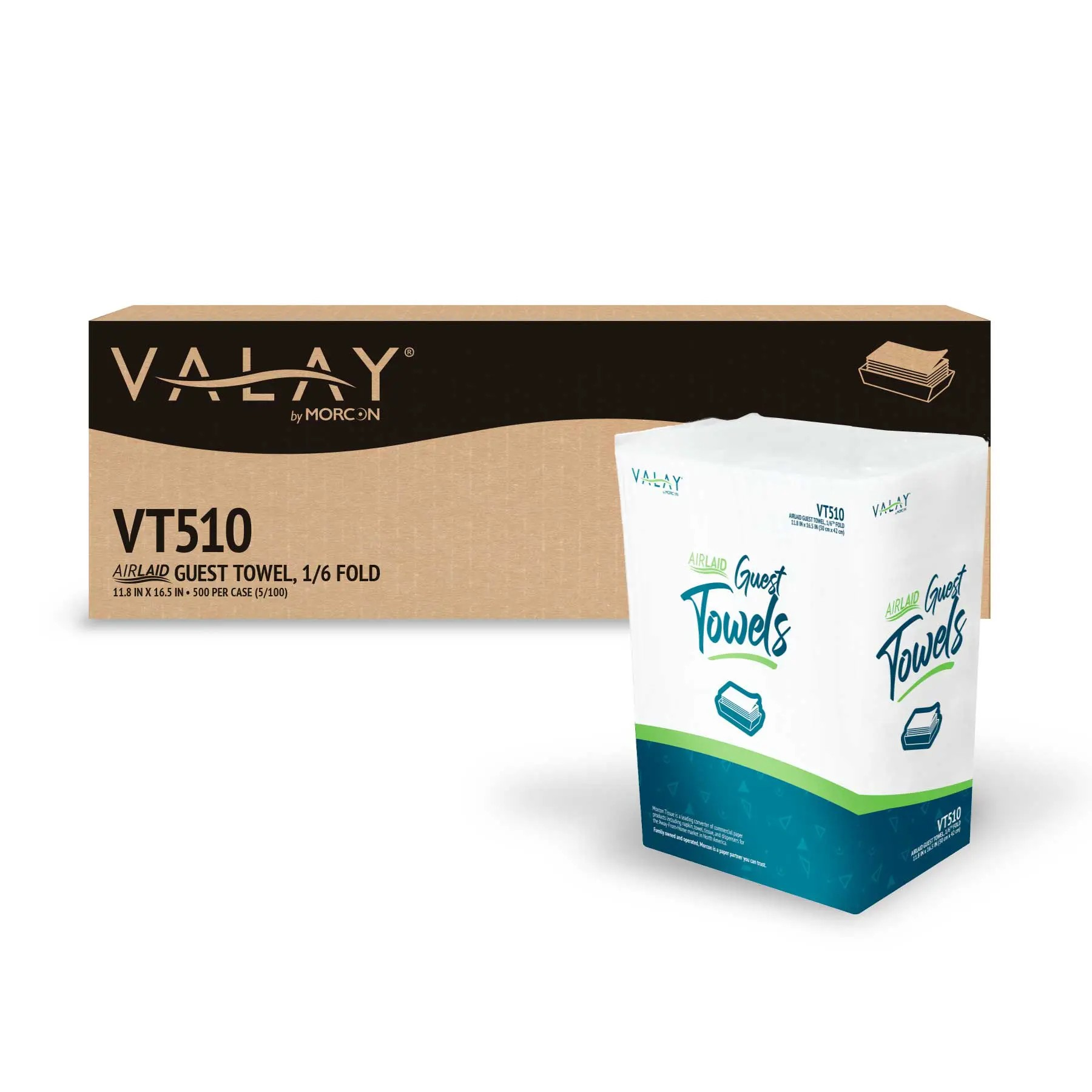 11.81&quot; X 16.53&quot; VALAY GUEST  TOWEL AIRLAID - WHITE (5/100)