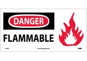 SIGN DANGER FLAMMABLE 7X17 RID PLASTIC