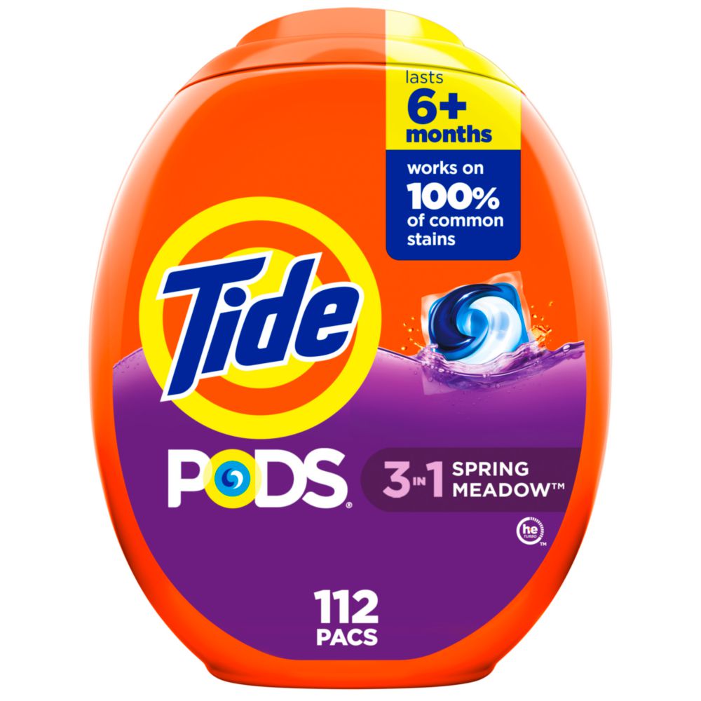 TIDE PODS LAUNDRY DETERGENT,  SPRING MEADOW, 112/PK 