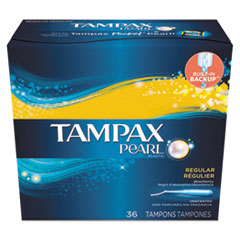 TAMPAX PEARL TAMPONS, PLASTIC  - REGULAR (36/BX)