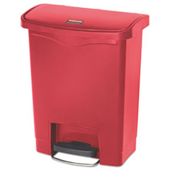 STEP-ON WASTE RECEPTACLE, SQUARE 8GAL - RED