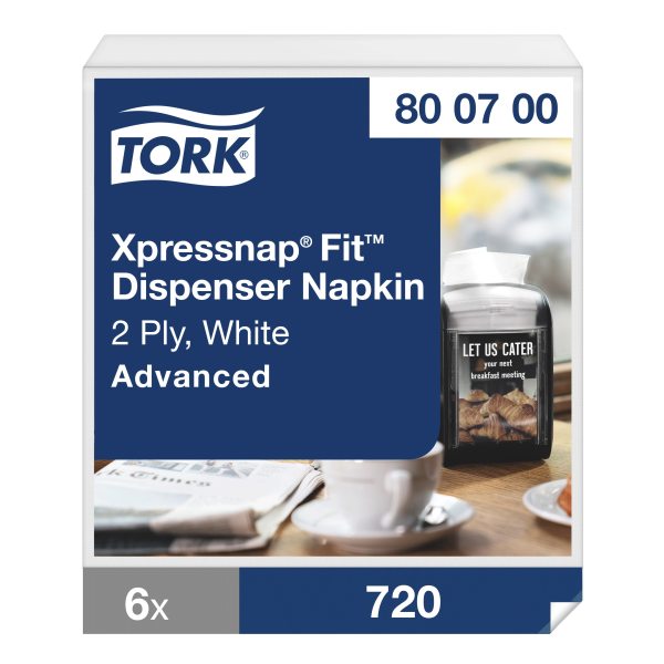 XPRESSNAP FIT DISPENSER NAPKIN  2PLY - WHITE (6/720)