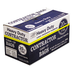 CONTRACTOR BAGS 32X20 60GAL 3MIL - BLACK (20/CS)